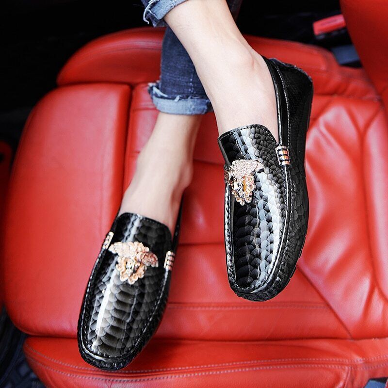 Men's Leather Shoes Loafers Red Flat Shoes Women's Shoes Men's Shoes