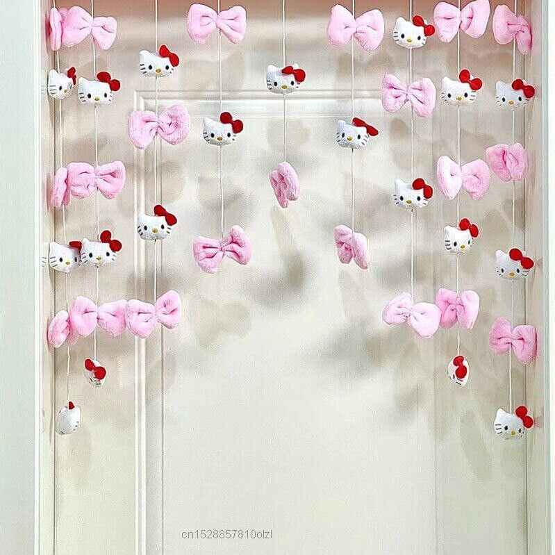 Sanrio Hello Kitty Cute Kawaii Door Curtain Plush Dolls Bedroom wall Decoration