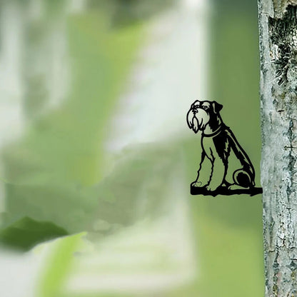 Bearded Dog On A Tree Branch Wall Decor Vinyl Decal Graphic Trunk Stake