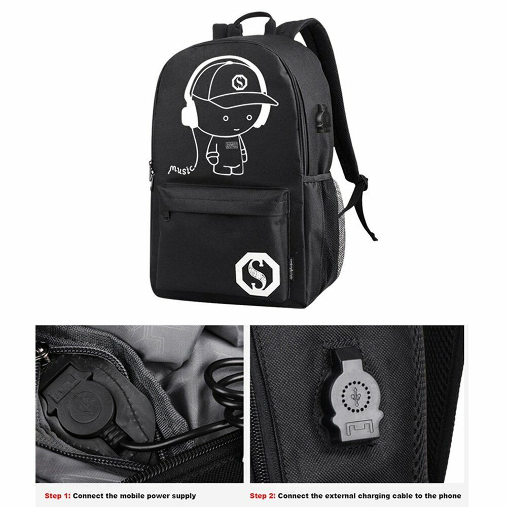 Galaxy Luminous ANTI-THEFT Backpack School Shoulder Bag With USB Charging Port