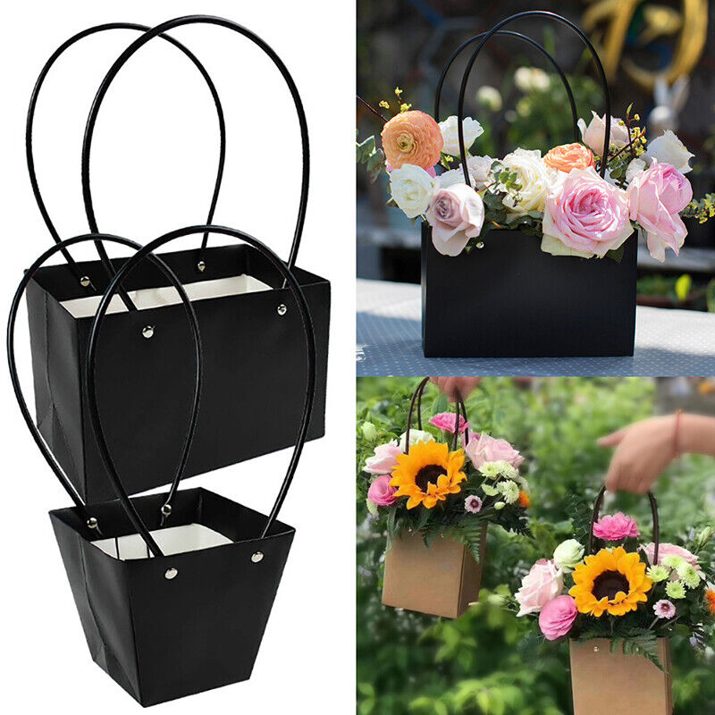 Portable Flower Box Waterproof Paper Handy Bag Kraft Handbag Party Gift Box
