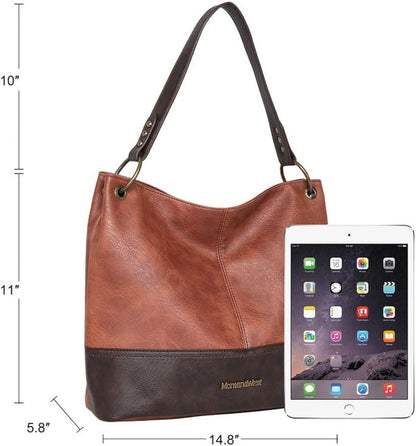 Montana West Hobo Bag For Women Vegan Leather Top Handle Bag Zipper