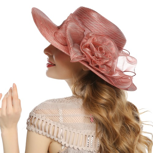 Yarn Hat Women Big Bow Feather Flower Sun Protect Hat Elegant Wedding Sea Beach