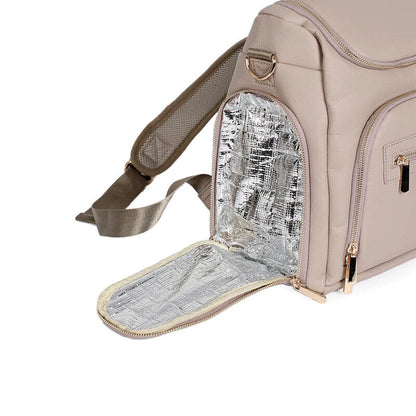 5pcs Leather Nappy Bag Mom Shoulder Bag, Multi Stroller Storage Bag Shoulder Bag