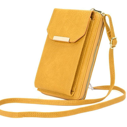Messenger Bag Small Crossbody Shoulder Wallet Synthetic Leather Coin Purse Black