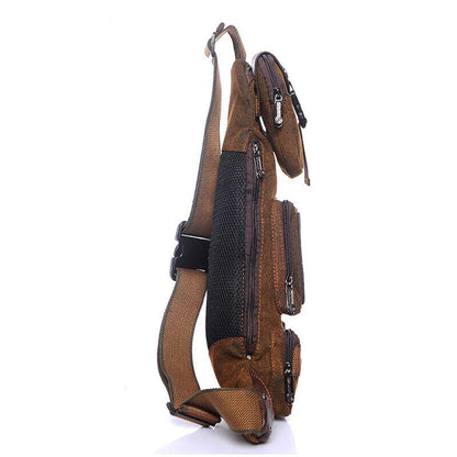 Men's Sling Backpack Canvas Crossbody Chest Bag Casual Daypack Outdoor Sport Bag