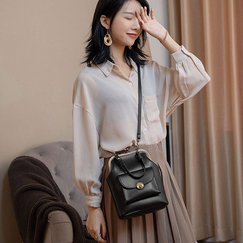 Clip Bags Women PU Leather Shoulder Crossbody Bag Ladies Handbag Female