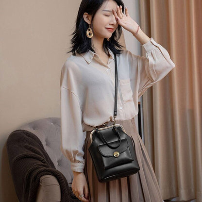 Clip Bags Women PU Leather Shoulder Crossbody Bag Ladies Handbag Female