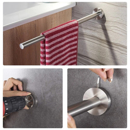 Towel Bar Stainless Steel Bathroom Kitchen Rails Hanging Organizers 41x5.1x1.9cm