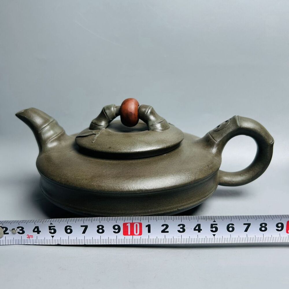Vintage Chinese Yixing Purple Clay Teapot Zisha Ceremony Ceramic Bamboo Teaware