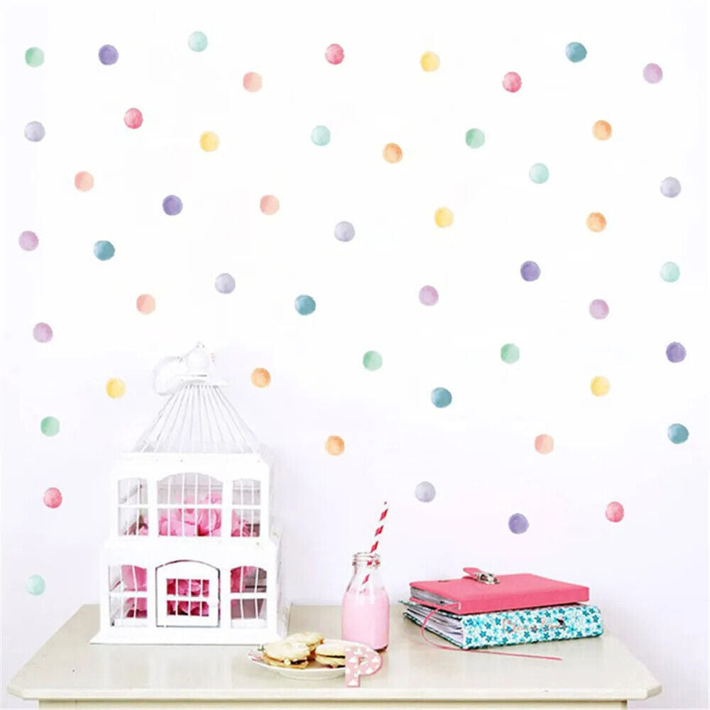 Wall Stickers Vinyl Multi-Color Polka Dots Kids Boys Girls Bedroom Circle Decals