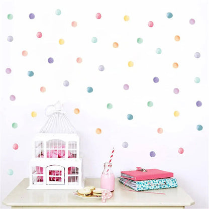 Wall Stickers Vinyl Multi-Color Polka Dots Kids Boys Girls Bedroom Circle Decals