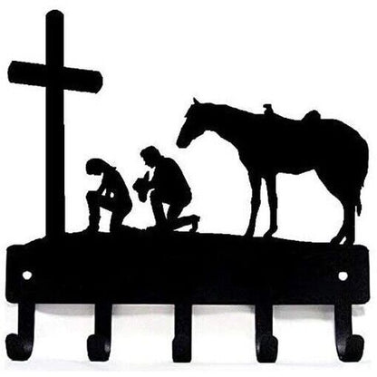 Cowboy Cowgirl At The Cross Wall Mounted Hook Up Pendant Wall Art Home Decor