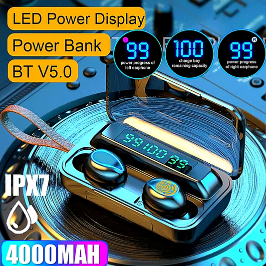 Bluetooth Earbuds for Any Smart Phone Cell Wireless Earphone IPX7 Waterproof US*