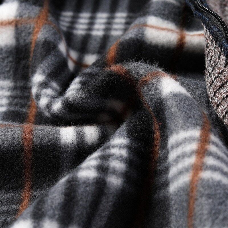 Men's Cardigan Sweater Fall Stand Collar Fleece Full Zip Male Clothing Coat