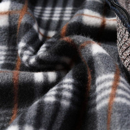 Men's Cardigan Sweater Fall Stand Collar Fleece Full Zip Male Clothing Coat