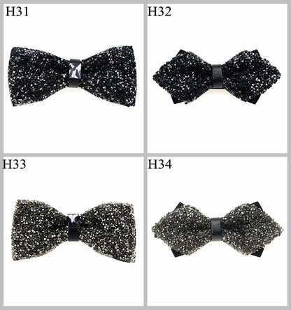 Men Bowtie Diamond Luxury Crystal Gem Tie Fashion Wedding Party Neckwear Banquet