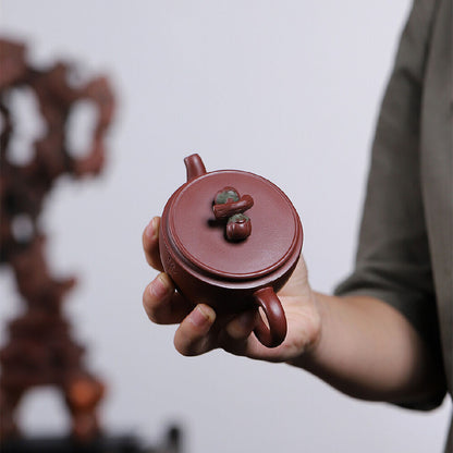 Handmade Tea Pot Marked Real Yixing Zisha Purple Clay Master Pot 180ml 9 Holes