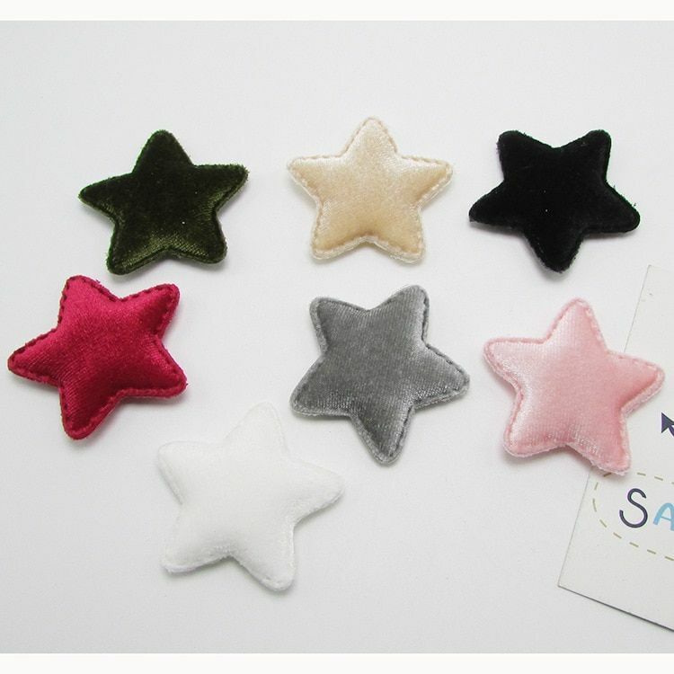 42Pcs/Lot 4.8cm Felt Star Shape Padded Appliques DIY Hairclips Accessories Patch
