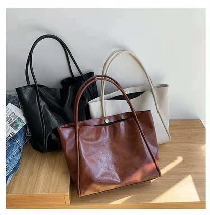 Soft Surface Large Bag Retro Purse Shoulder Bag Commuter Leisure Tote 35*14*30CM