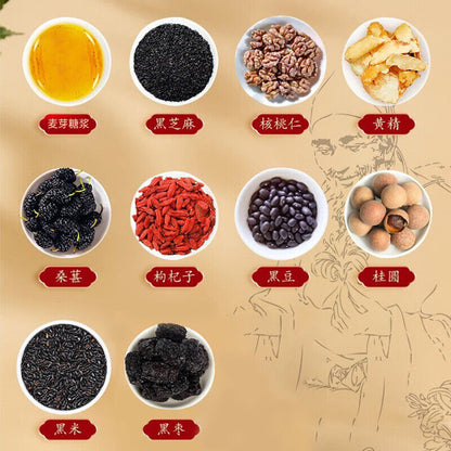 同仁堂黄精桑葚膏黑芝麻桂圆黑豆黑枣300g TongRenTang Yellow Essence mulberry Paste