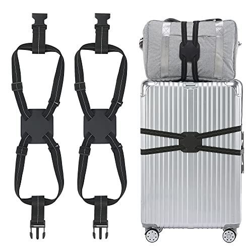 Travelkin Luggage Straps Bag Bungees add a Bag, One size, BLACK-2 PACK