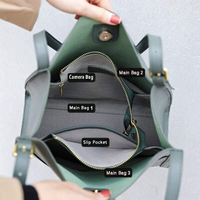 Lady Leather Handbag Shoulder Women Bags Buckle Teenage Girl Tote