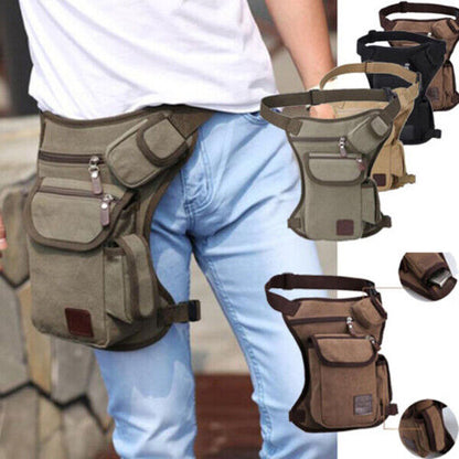 Men's Outdoor Hiking Camping Sport Waist Packs Leg Bag Canvas Waist Bag Belt Bag