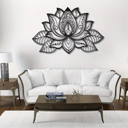 1pc Mandala Wall Art, Lotus Flower Mandala Metal Wall Art, Spiritual Deco