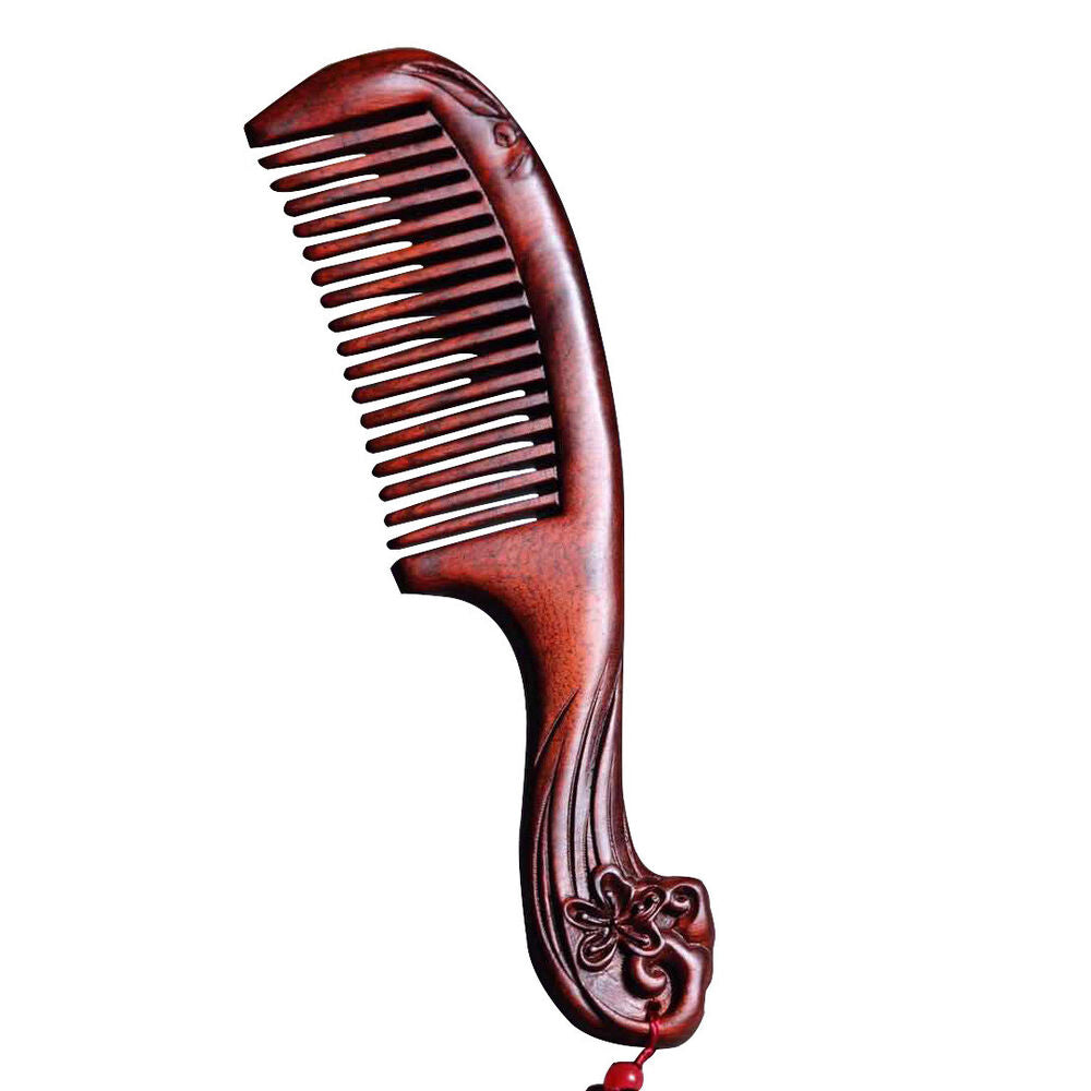 Red Sandalwood Wooden Massage Comb Retro Wooden Comb Hand Polished Wooden Crafts
