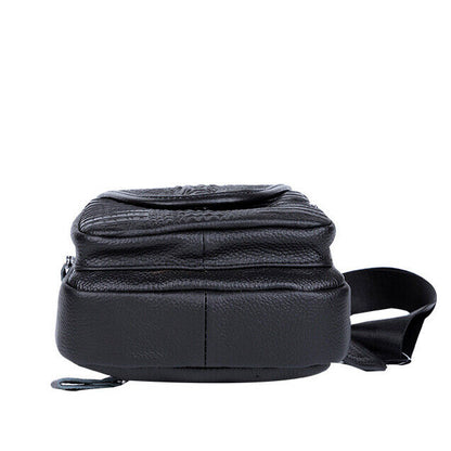 Men's Sling Backpack, 100% Genuine Leather Crocodile Crossbody Chest Bag Daypack