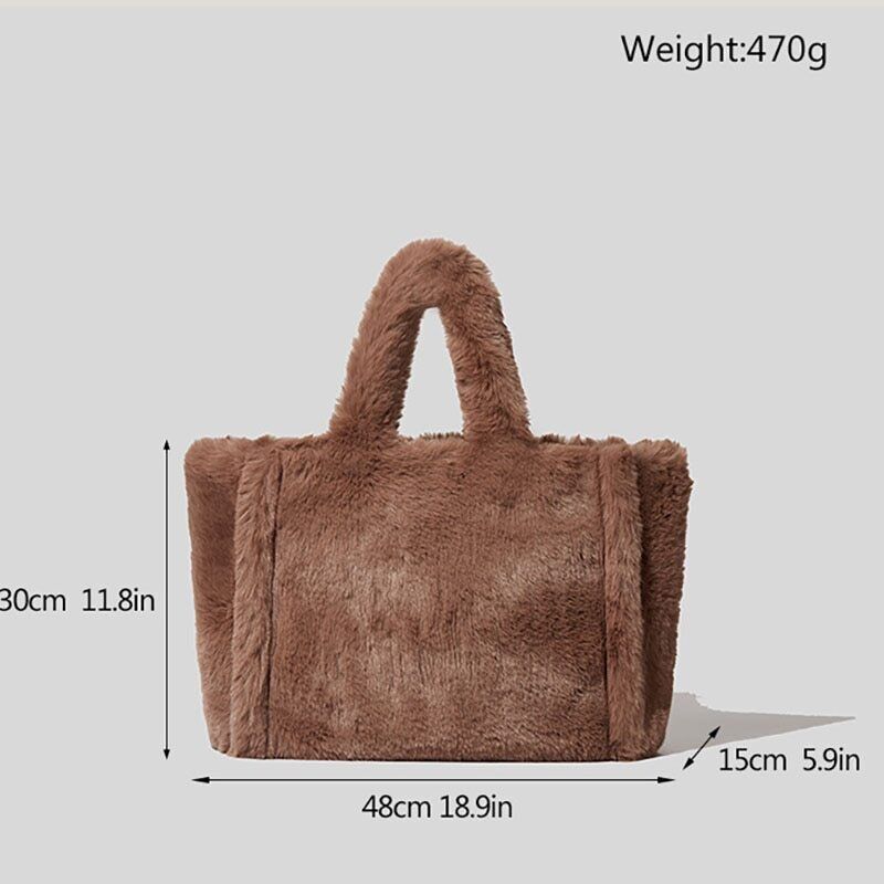 Women's Bag Fur Lady Shoulder Handbag Plush Warm Winter Bags Women