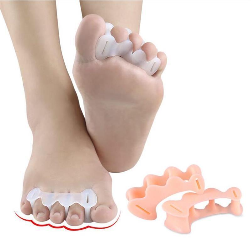 1pair Silicone Toe Finger Separator 3 Hole Hallux Valgus Orthopedic Spacers Buni