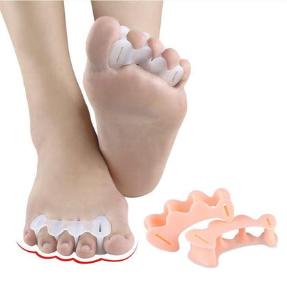 1pair Silicone Toe Finger Separator 3 Hole Hallux Valgus Orthopedic Spacers Buni