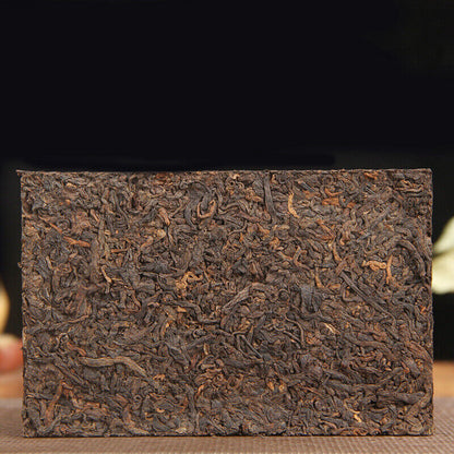 250g Ancient Tree Aged Tea Mellow Black Tea Menghai Golden Brick Ripe Pu'er Tea