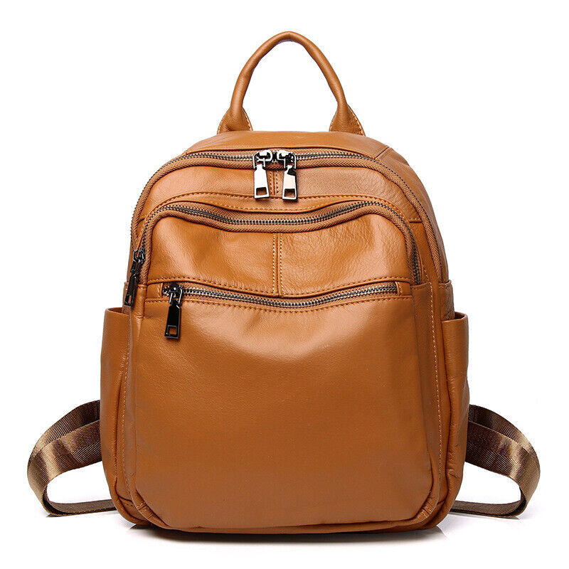 New Soft Leather Backpack, Women's Top Cow Leather Travel Rucksack School Bags