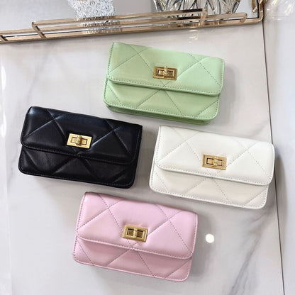 Quilted Lambskin Leather Flap Phone Wallet on Chain Purse Crossbody Shoulder Bag