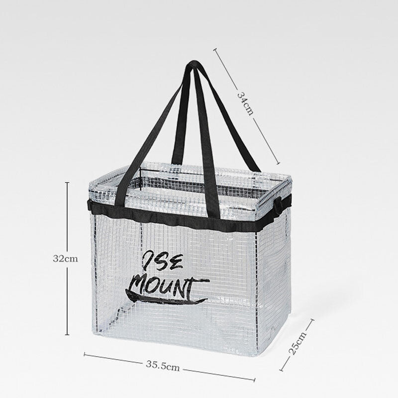 Outdoor Camping Storage Box PVC Transparent Foldable Storage Tableware Bag