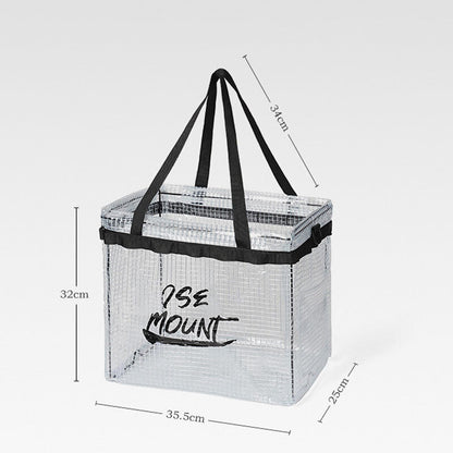 Outdoor Camping Storage Box PVC Transparent Foldable Storage Tableware Bag