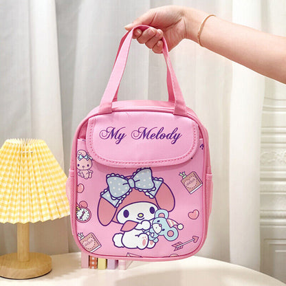 My Melody Cinnamoroll Kuromi Hello Kitty Lunch Bag Insulated Cooler Handbag Tote