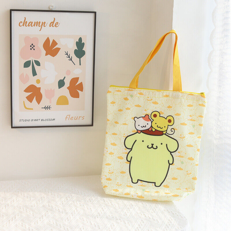 Cute My Melody Kuromi Cinnamoroll Hello Kitty Handbag Tote Canvas Storage Bag