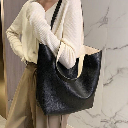 Ladies Handbag Shoulder Bag Versatile Double-sided Tote Bag Underarm Bag
