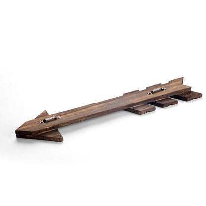 Wall Decor 2Pcs Rustic Wood Sign Pediments Dark Wooden Arrows Farmhouse Ornament