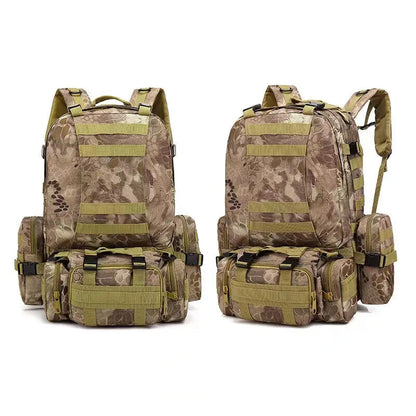 55L Tactical Backpack Sport Bag Outdoor Hiking Climbing Army Rucksack