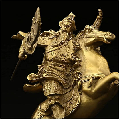 Art Gift Guan Yu Statue Living Room,Brass Guan Gong Di Home Office Tabletop