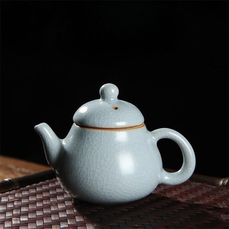 Mini Ru Kiln Teapot Fingertip Pot Small Capacity Ceramic Pocket Pot Tea Pet 60ml