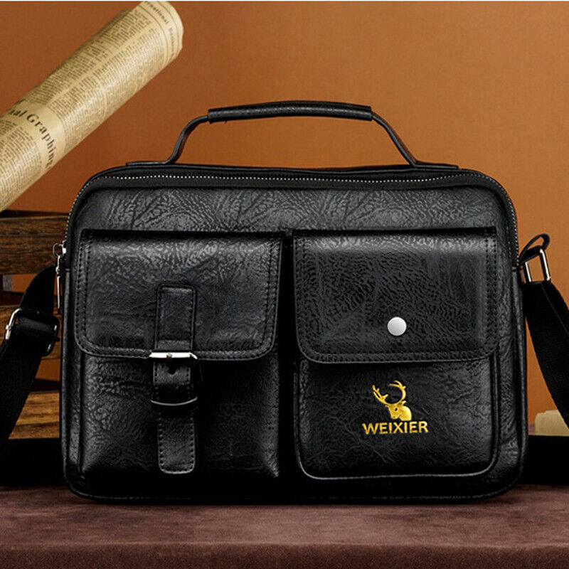 Men's Business pu Leather Briefcase Shoulder/Messenger Bag 8" Handbags Sport Bag