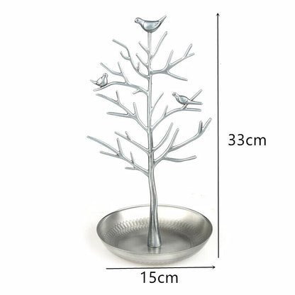 Jewelry Display Stands Metal Bird Tree Earrings Necklace Bracelet Holder 15x33cm