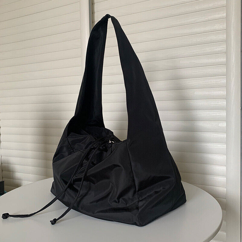 Women Bag Nylon Bucket Zipper Shoulder Bag Purses and Handbags Black Tote Bag