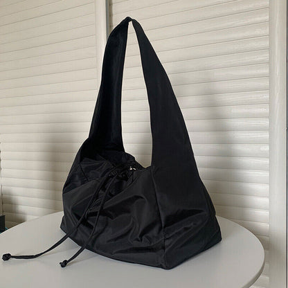 Women Bag Nylon Bucket Zipper Shoulder Bag Purses and Handbags Black Tote Bag